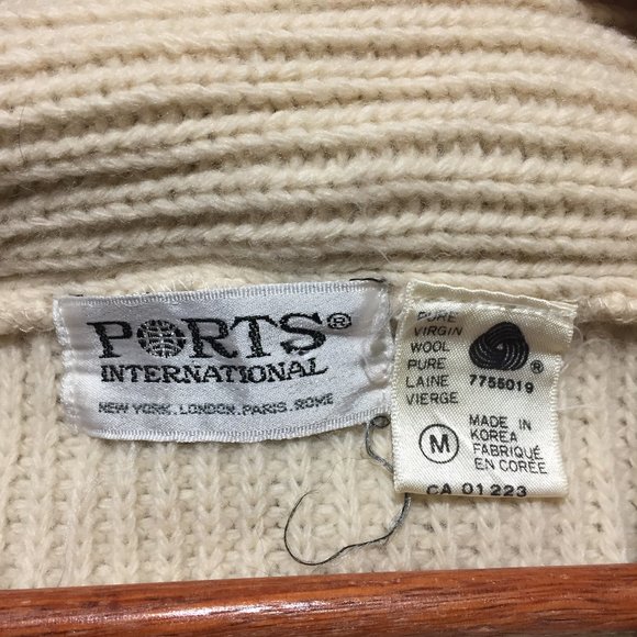 VINTAGE PORTS INTERNATIONAL KNITTED CARDIGAN SWEATERS SIZE M - Picture 11 of 11